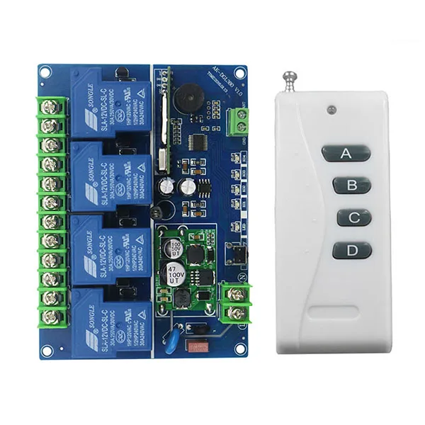 

DC12V 24V 36V 48V 30A 4CH Remote Control Garage Door RF Wireless Remote Control Switch System 1X Transmitter +1 X Receiver