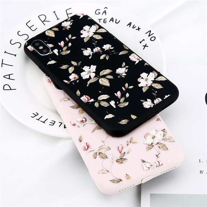 Lovebay Phone Case For iPhone 6 6s 7 8 Plus X XR XS Max 5 5s SE Fashion Cute Cartoon Beautiful Flower Soft TPU For iPhone X Case