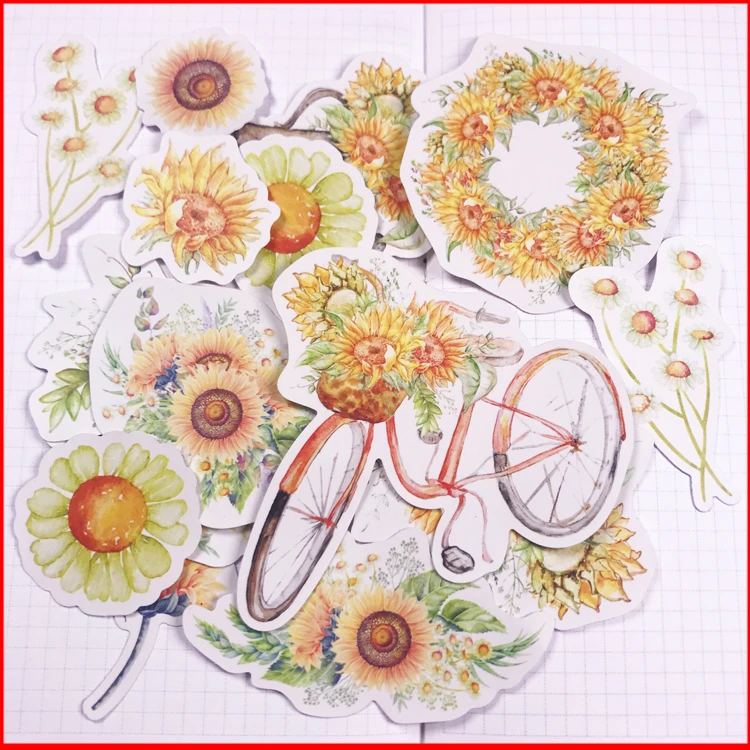 

14 pcs flower vintage personalized scrapbook Stickers scrapbooking material personalized sticker happy planner decoration craft