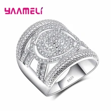 YAAMELI Unisex Fashion Cool925 Sterling Silver Wide Finger font b Engagement b font font b Rings