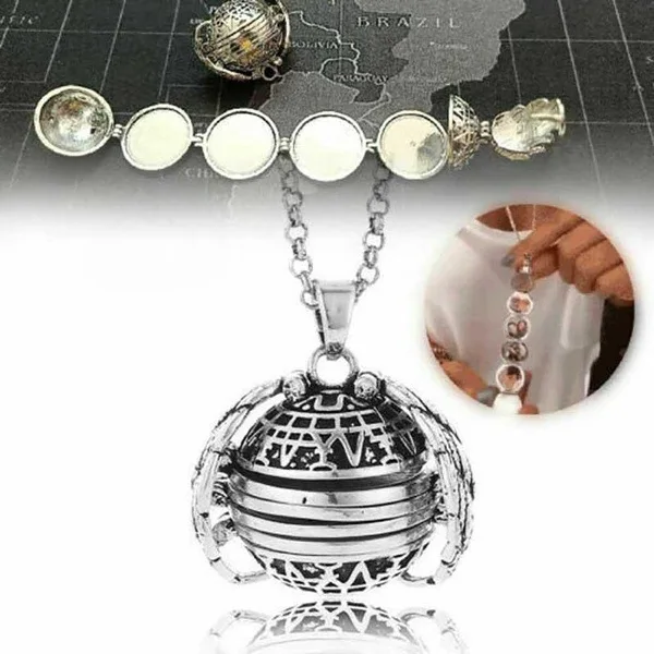 

Magic 4 photo box small box pendant memory floating necklace plated angel wing box fashion extended necklace small box pendant