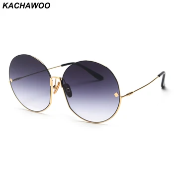 

Kachawoo Vintage Retro Sunglasses for Women Round Gradient Metal Frame Oversized Sun Glasses Female Birthday Gift