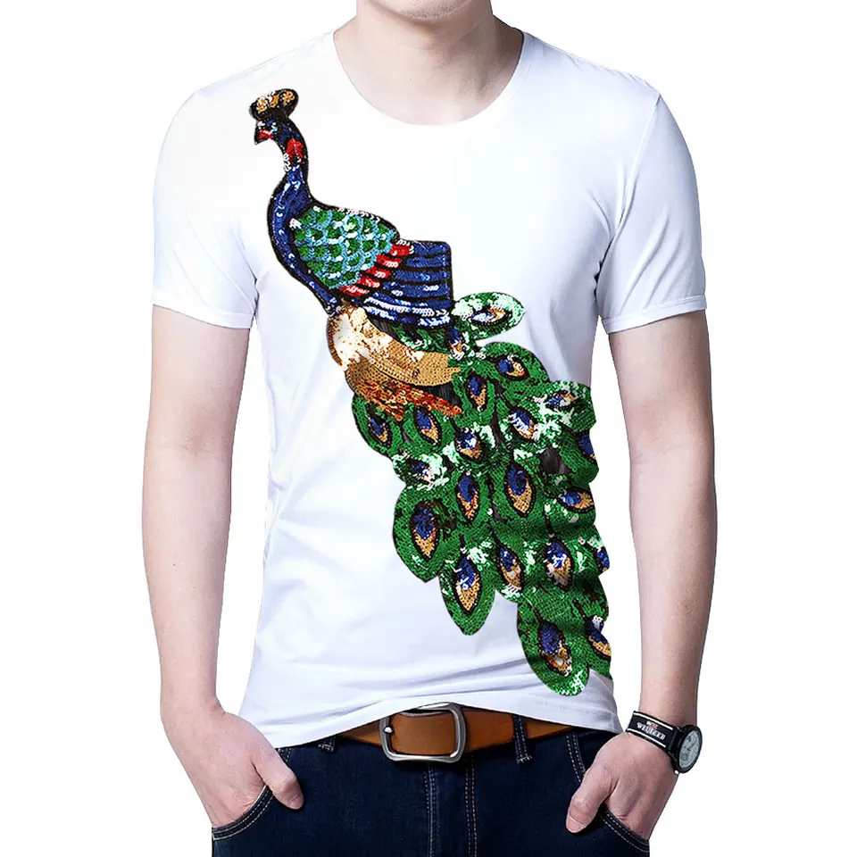 playera de lentejuelas hombre