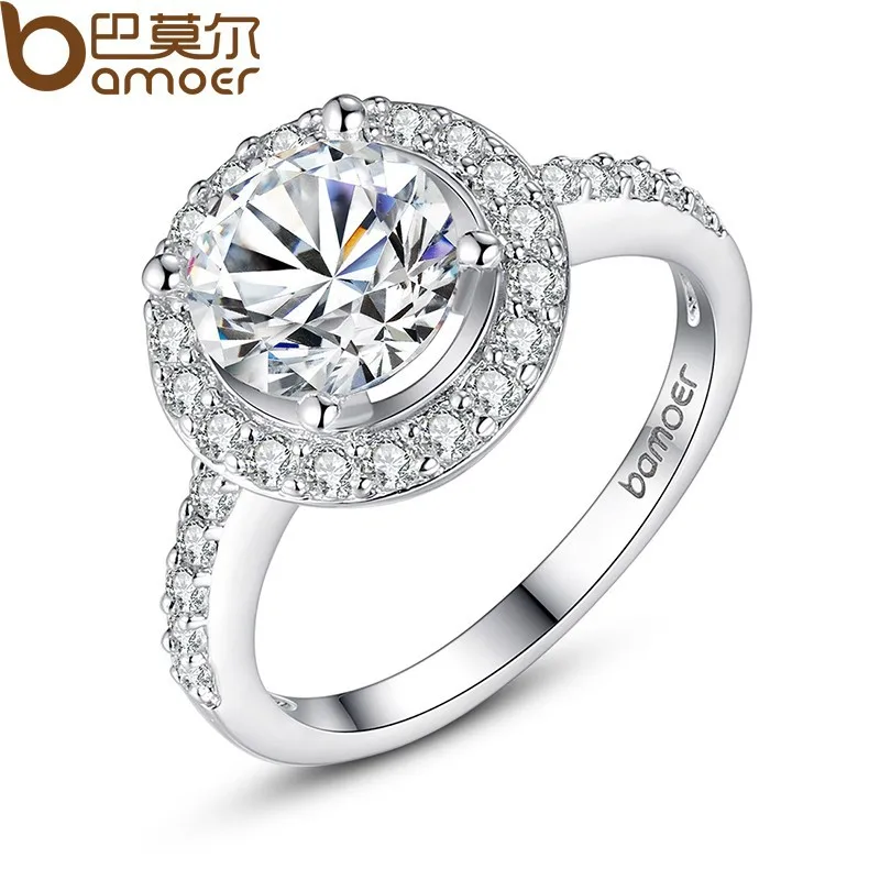 Bamoer последние ожерелье элегантный для женщин с круглым диаманта CZ 0.6 см лучший подарок на свадьбу ювелирные изделия YIN039