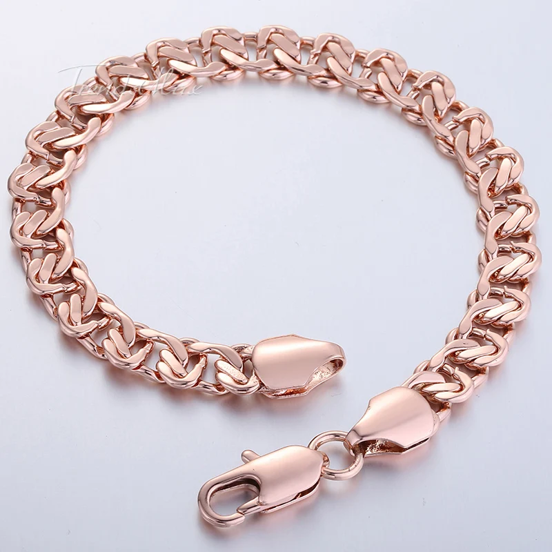 Женский браслет цепочка с плетением из кубинской улитки 8 25 см|women bracelet|bracelet chaincurb