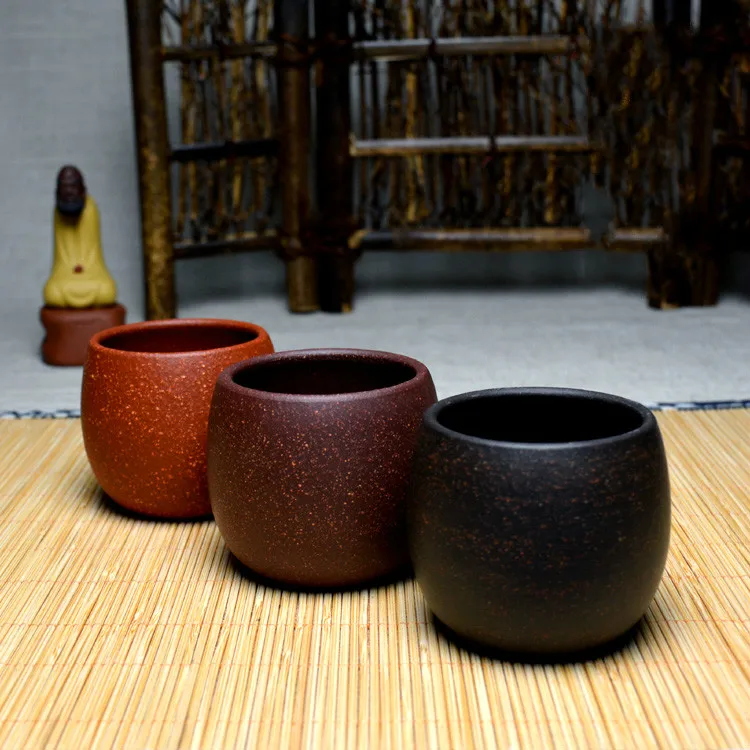 Yixing Cup coarse black Sand Mud Purple Clay Teacup full manual ore cup Master office grouan redware owner handmade Cups Yixing Cup coarse black Sand Mud Purple Clay Teacup full manual ore cup Master office grouan redware owner handmade Cups