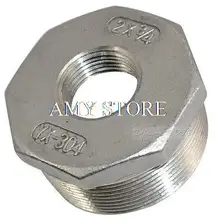 Bucha de encaixe de tubulação, 2 ", macho x 1/4", fêmea bclip aço inoxidável, redutor de rosca