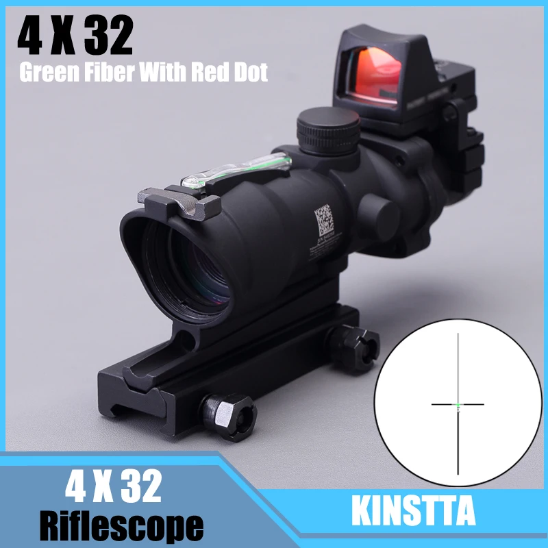 KINSTTA Военная линза для винтовки стиль ACOG 4X32 источник из настоящего Красного