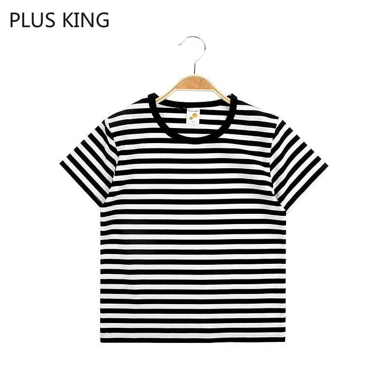 

Summer New Boys and Girls Round Collar Cotton T-shirt Short Sleeves Striped 5 Colors