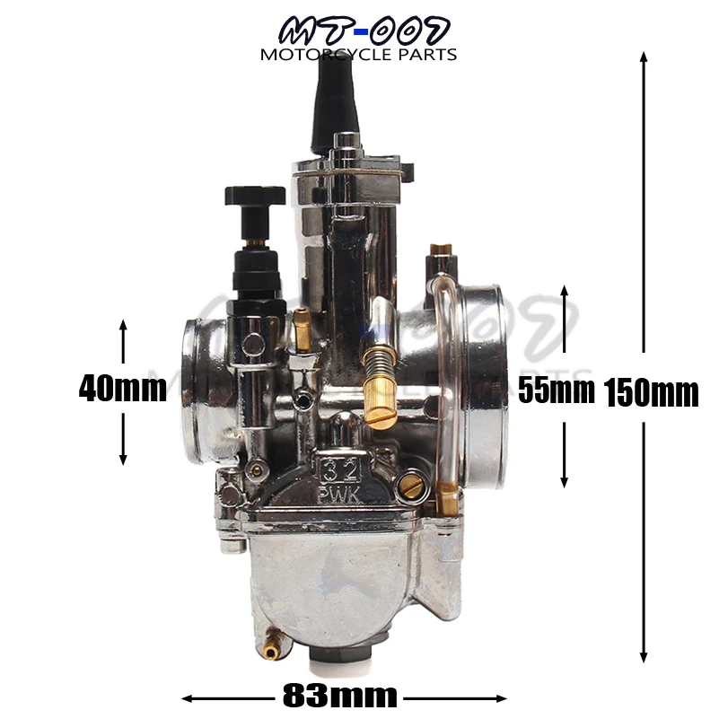 32 мм карбюратор для PWK 32 Maikuni модель с силовой струей 125-200cc Мотоцикл Скутер UTV Мотоцикл ATV Серебряный Универсальный