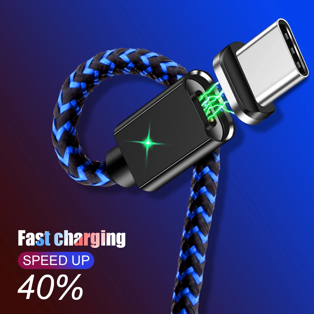 

3A 1M Magnetic Type C Cable USB C Fast Charging USB-C cable Magnet Charger For Samsung S9 s8 Note 9 Huawei Mate 20 Lite Type-C