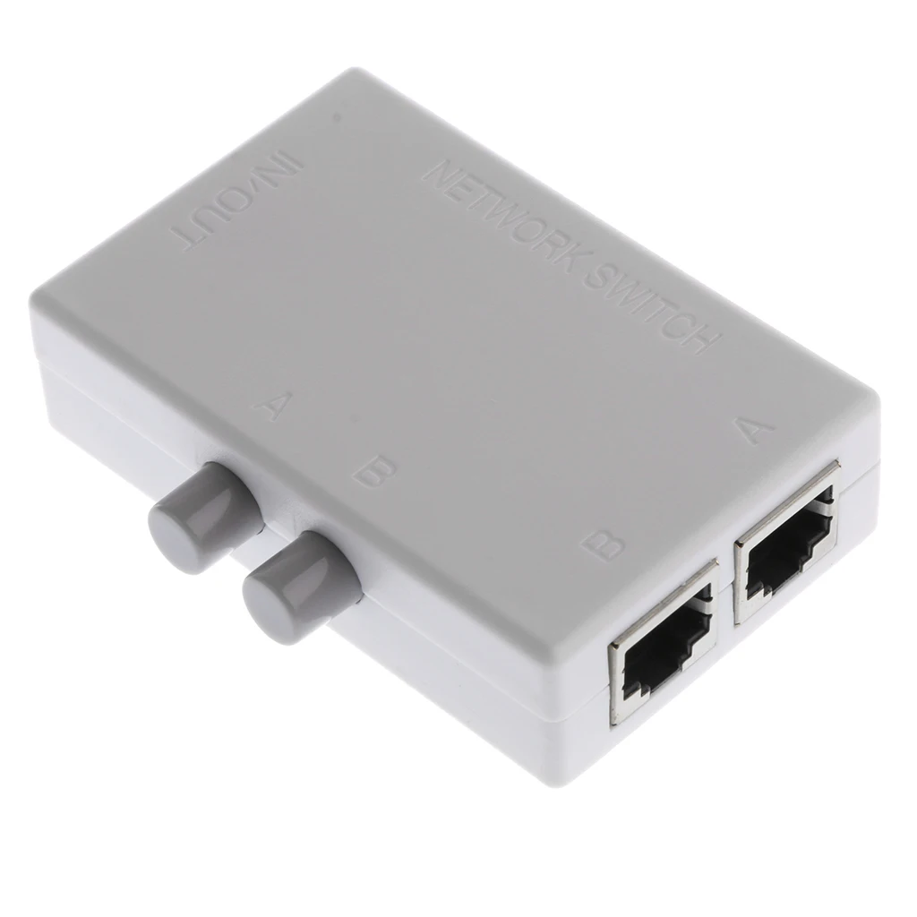 RJ45 2 Ports External Push Botton Network Switch RJ45-2M for PC Laptop RJ45-2M Network Switch Long life repeated