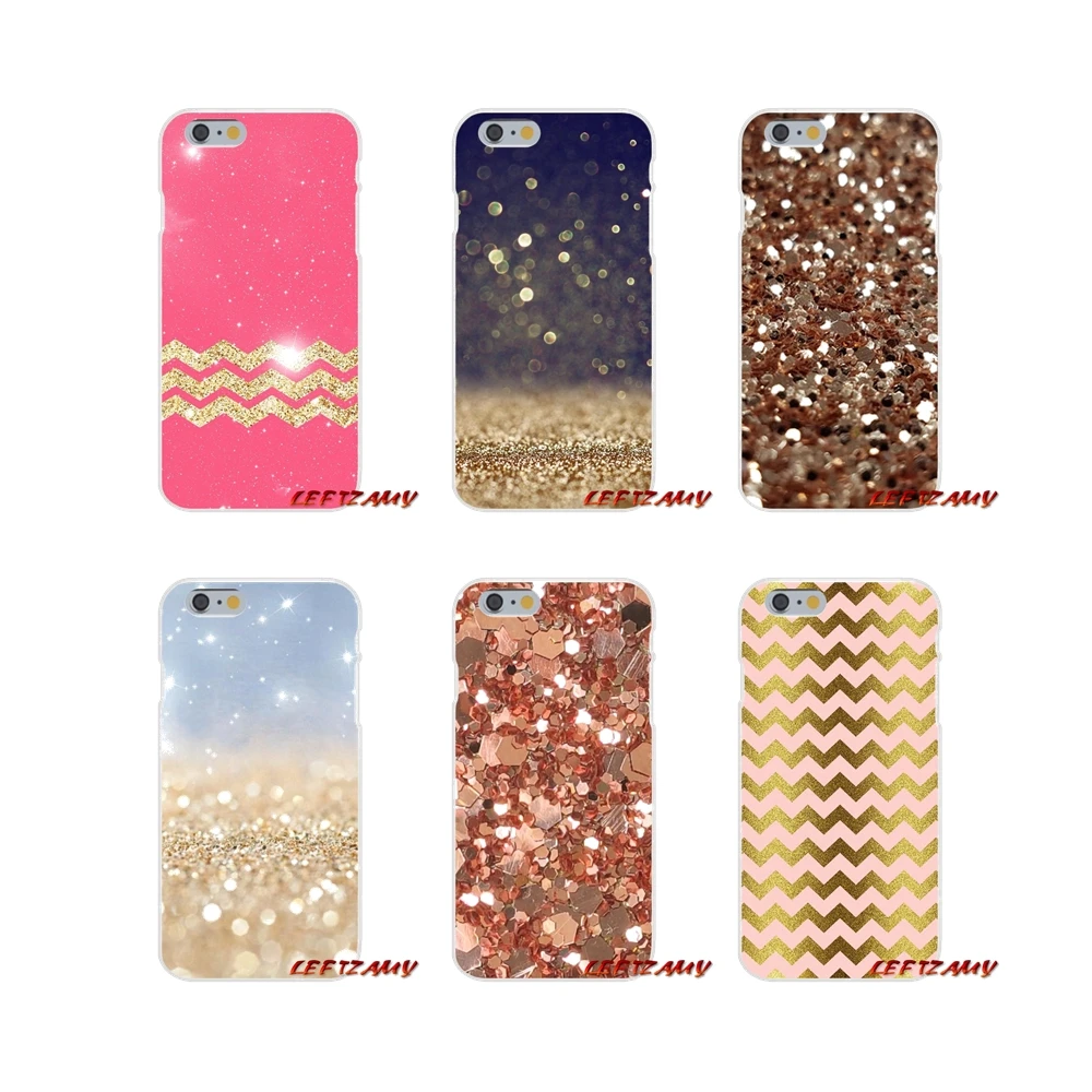 

For iPhone X XR XS MAX 4 4S 5 5S 5C SE 6 6S 7 8 Plus Accessories Phone Cases Covers Rose gold glitter sparkles Pastel