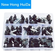 Thread Star Shaped Head Clamping Screw Bolt Knob For Industry Equipment Plastic Carbon Steel Galvanization Assortment Kit Set M6 4pcs 30mm star head dia m6 x 20mm male thread screw on type clamping knob