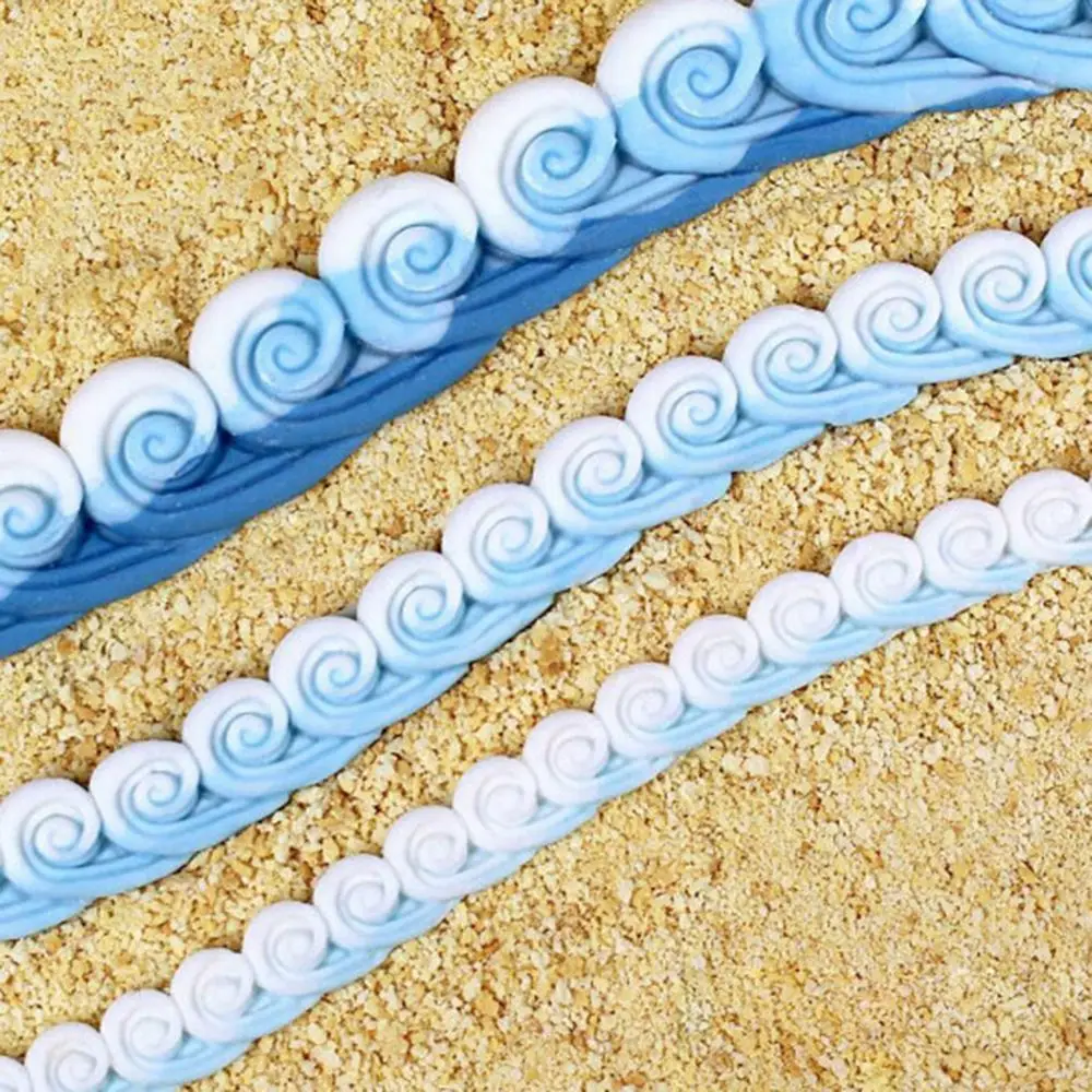 

1PC Wave Flower Silicone mold fondant mould cake decorating tools chocolate sugarcraft cake lace border mold
