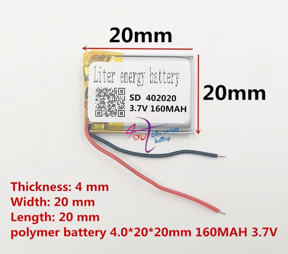 Литровая энергетическая батарея 3,7 V полимерная литиевая батарея 402020 042020 MP3 160MAH маленький динамик Bluetooth маленькие игрушки