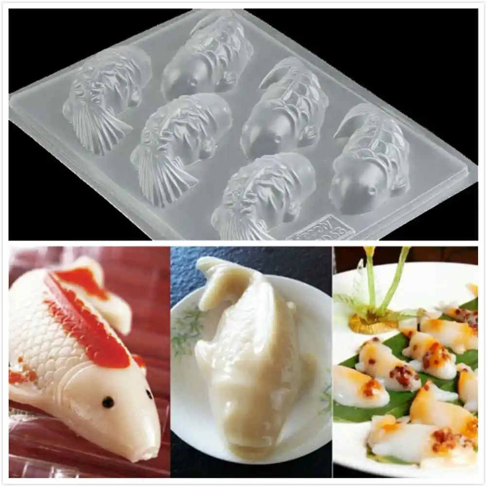 

Handmade Plastic Cake Chocolate Mould Jelly 3D Koi Fish Sugarcraft Mold DIY Drop Shipping Support