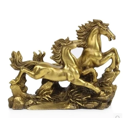 

large horse furnishing articles success double horse pentium handi feng shui decoration + Zroom Art Statue