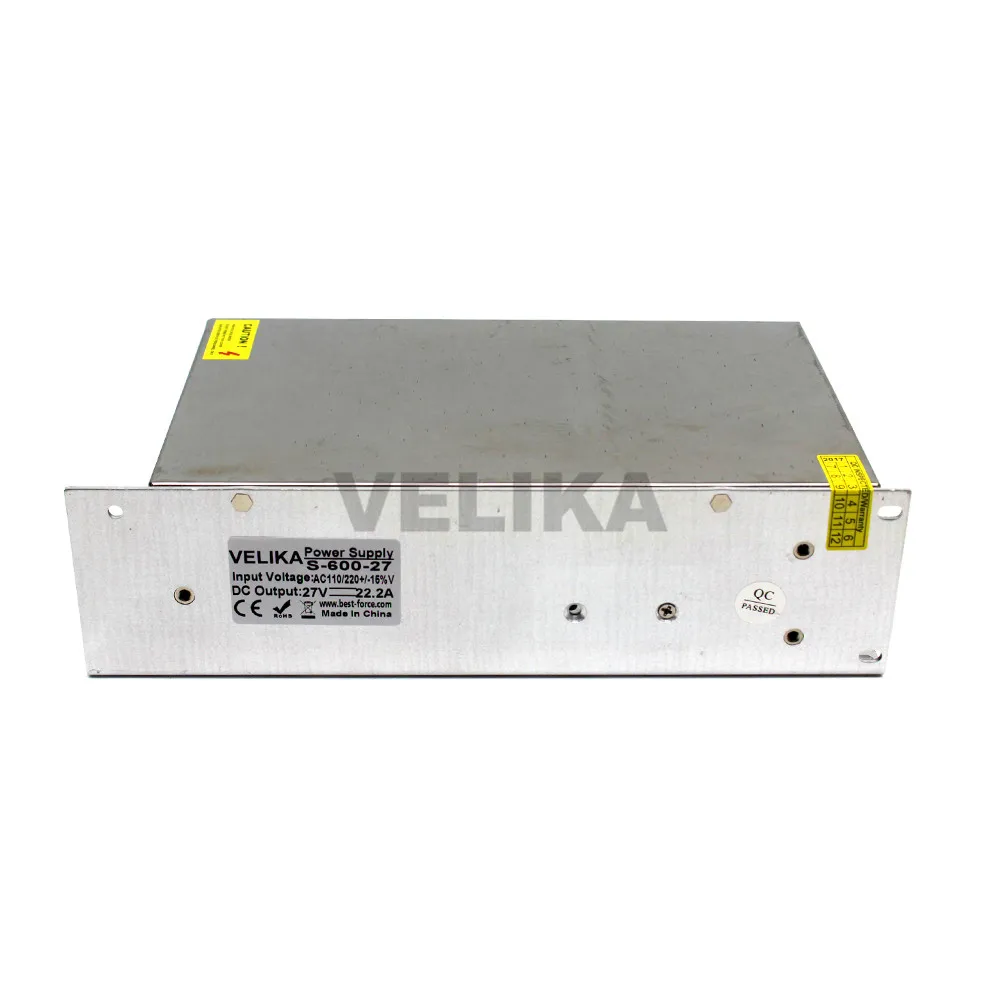 DC27V Питание 22.2A 600 Вт Светодиодный драйвер Трансформатор AC110V 220 V AC-DC Мощность принадлежности для Led полосы света лампы CCTV 3D-принтеры фрезерный станок с ЧПУ