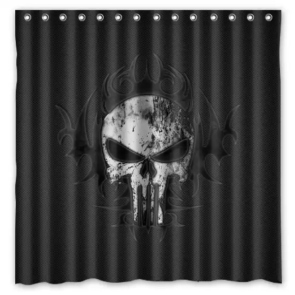 Polyester Fabric Bath Shower Curtain Punisher Skull Waterproof Bathroom Decorative Curtains 180x180cm With White Hooks Bath Shower Curtains Shower Curtaincurtains Shower Curtains Aliexpress
