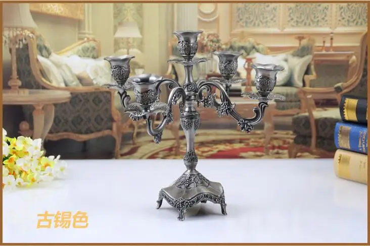 Candelabro Argento 5 Braccia - Portacandele Elegante Per Tavola E Casa - Foto 10