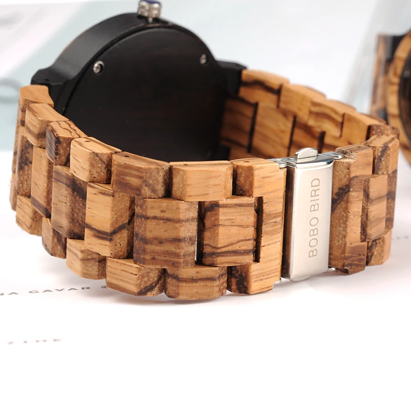 relogio masculino BOBO BIRD Wood Watch Men erkek kol saati Week Display Date Quartz Watches Wooden Accept Logo Drop Shipping