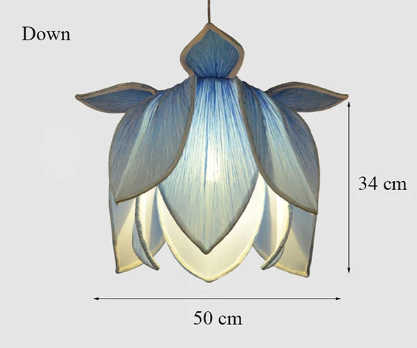 Современный подвесной светильник цветок лотоса Классический китайский стиль Винтаж кулон светодиоидное освещение спальня потолок в основном домашнем цвете 110 V-240 V - Цвет корпуса: Down 50x34cm
