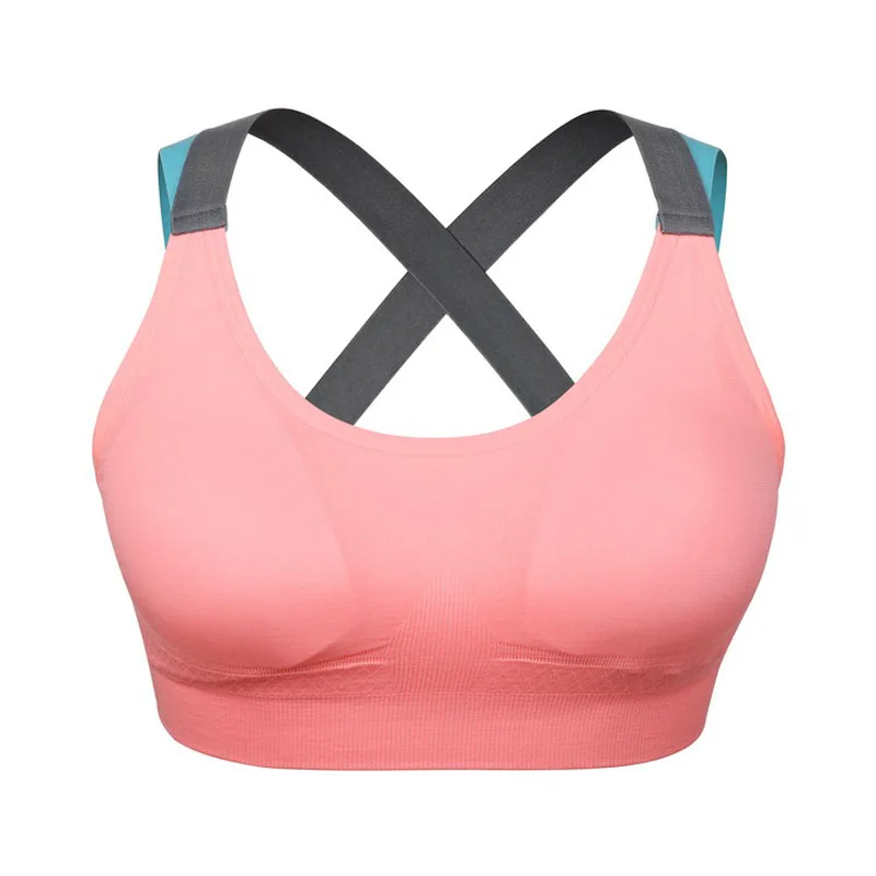 VEQKING Sport Shirt Women Running Sport Bra Stitching Color Quick Dry Fitness T-shirt Gym Shirt Yoga Sports Bra Top for Women