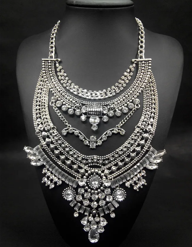 big necklace women necklaces 2016 statement crystal bib maxi necklace