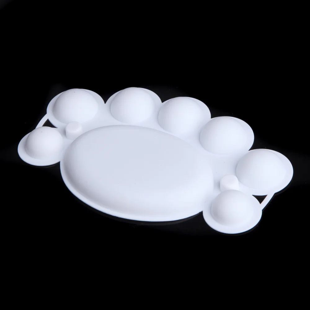 1pcs Nail Art Care Palette Plastic Dish for Powder Polish Mixing Acrylic Paint Beauty Tool White