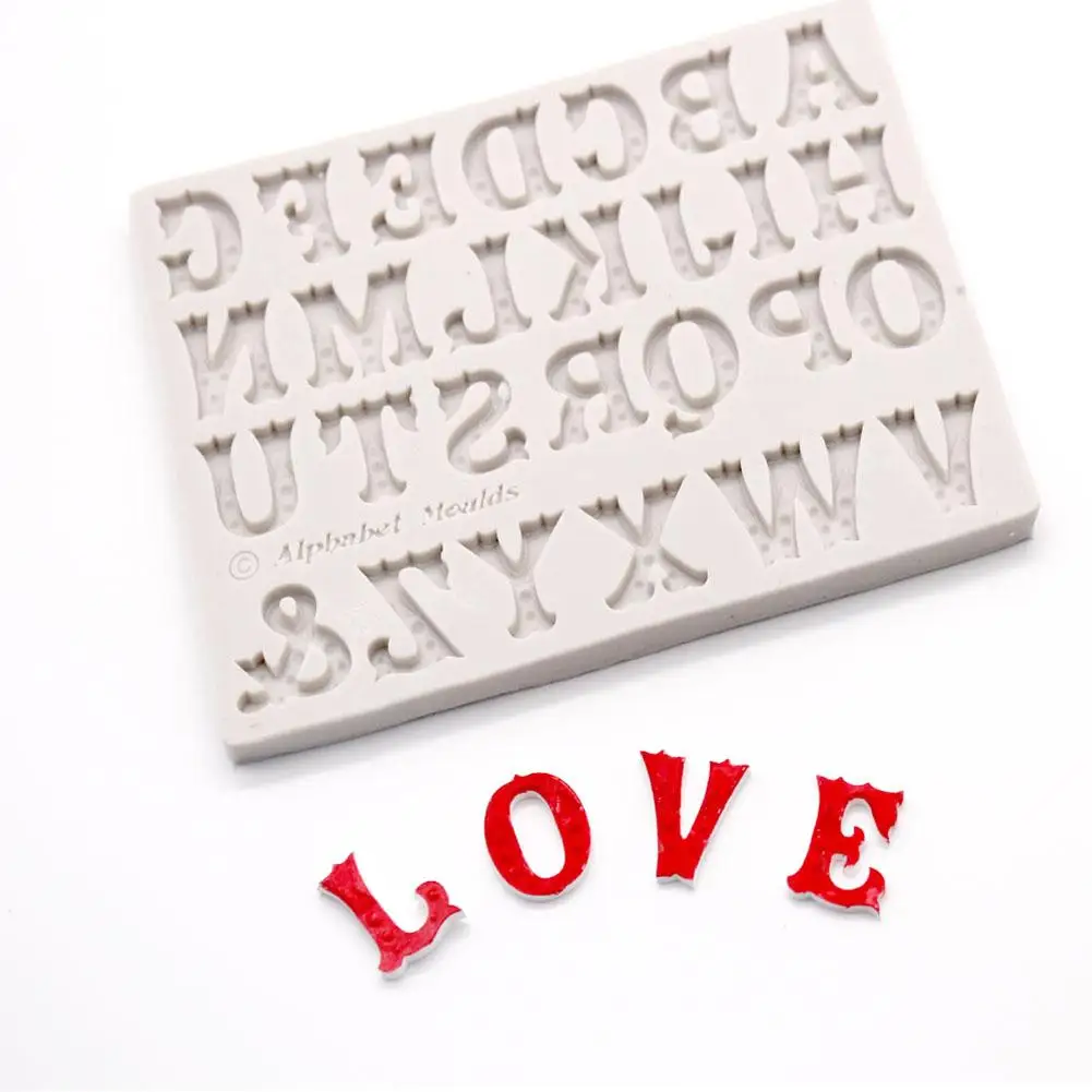 Горячая 26 Английских прописных букв DIY силиконовые формы торт с помадной