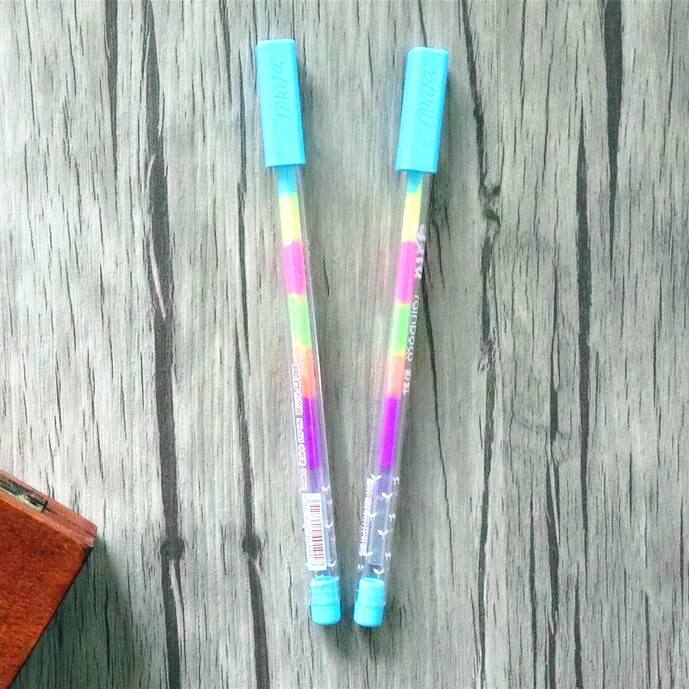 36 шт./партия, 6 цветов, новая модная цветная гелевая ручка, кисть для гуаши, для студентов, ручки для рисования, акция, подарок - Цвет: Blue cap