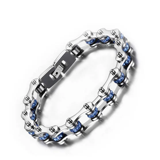 Fashion blue titanium steel Bicycle chain men's personality creative bracelet | Украшения и аксессуары