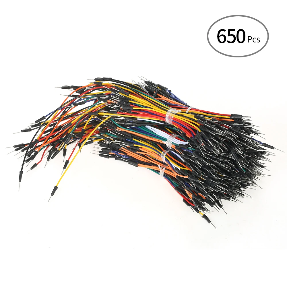 

650pcs Male to Male Solderless Flexible Breadboard 243mm/202mm/160mm/120mm Jumper Cables Wires PVC