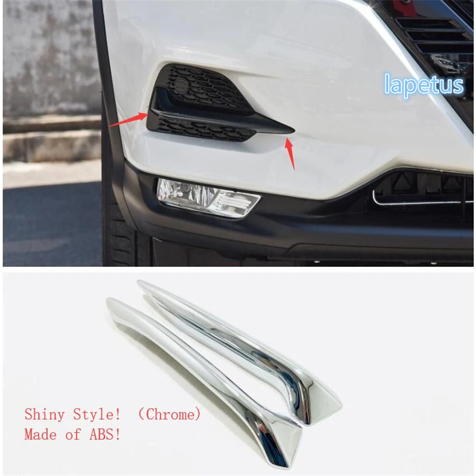 

Lapetus Front Fog Lights Lamp Eyelid Eyebrow Strip Decoration Cover Trim Fit For Nissan Qashqai J11 2018 2019 / ABS Carbon Fiber