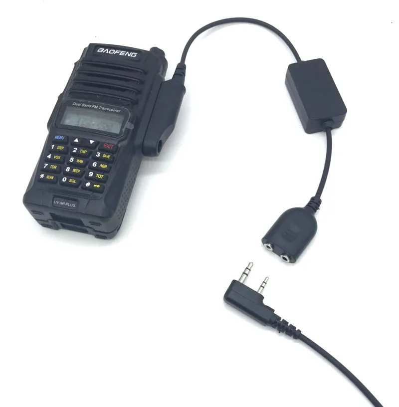 Иди и болтай Walkie Talkie “иди и аудио кабель-адаптер для Baofeng BF-9700 A-58 UV-XR UV-5S GT-3WP UV-9R плюс для K Интерфейс 2Pin UV-5R гарнитура Порты и разъёмы