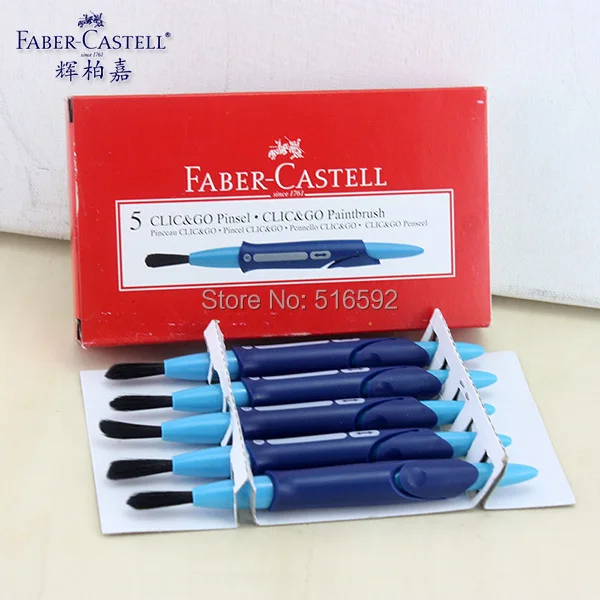 5 шт. Faber Castell вода кисть, нейлон смеси с щетиной Pinsel, телескопические кисти для Акварельные краски, товары для рукоделия