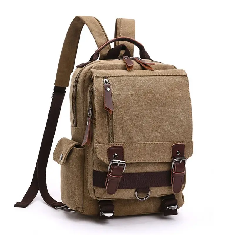 

High Quality Men Canvas Multi-color Sling Backpack Crossbody Shoulder Bag Travel Hiking Chest Rucksack Backpacks