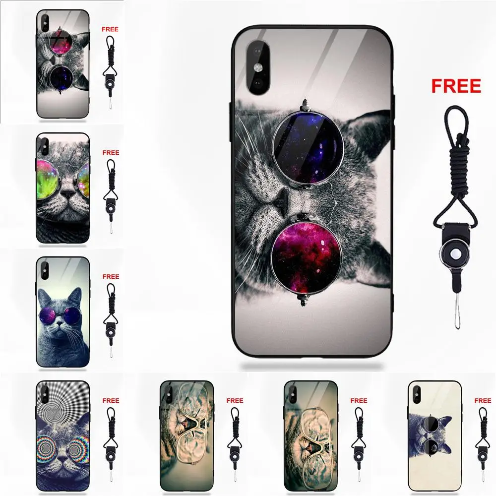 Для Apple iPhone 5 5C 5S SE 6 S 7 8 плюс X XS Max XR Мягкий ТПУ чехол + закаленное стеклянная ячейка