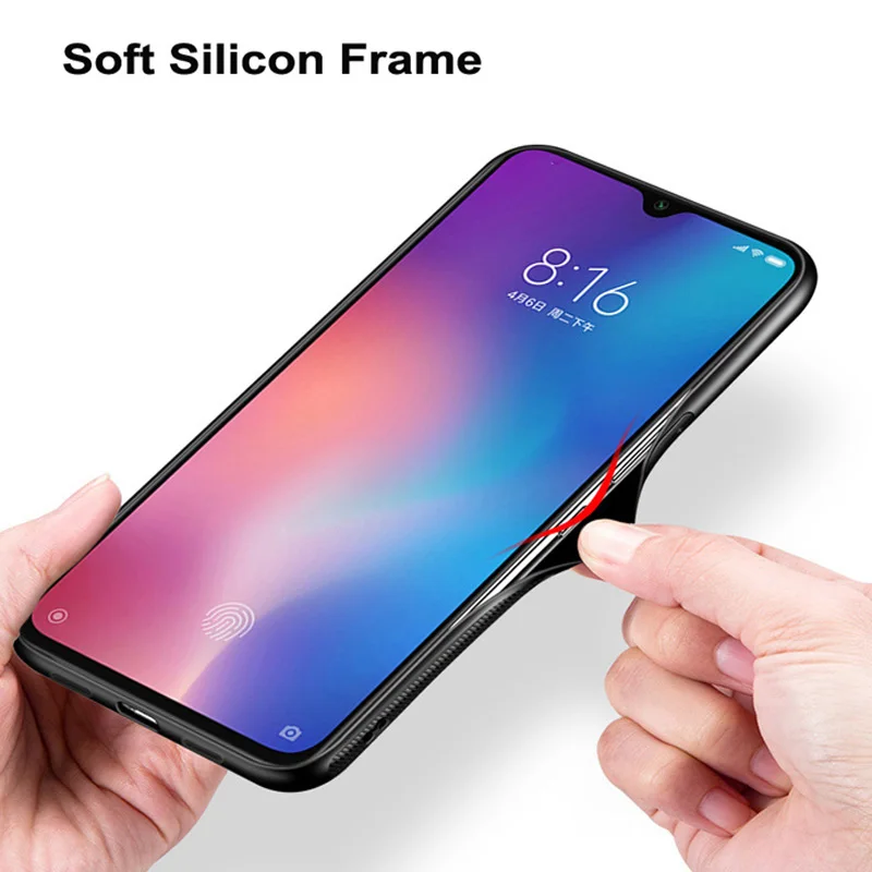 Закаленное стекло чехол для Xiaomi Mi 9 Capa чехол для Мягкий силиконовый чехол жесткий чехол для Xiaomi Mi 9 чехлы для телефонов Coque shell