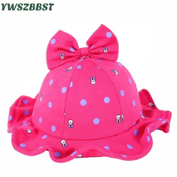 

New Spring Summer Baby Sun Hat Rabbit Bowknot Girls Sun Cap Kids Fisherman Hat Baby Bucket Cap Big Brim Sunscreen Cap