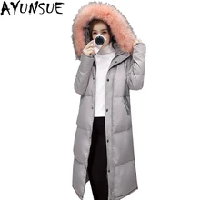 AYUNSUE пуховик для Для женщин модные зимние длинные парки с капюшоном толстые женские Костюмы из искусственного меха с меховым mujer LX1001
