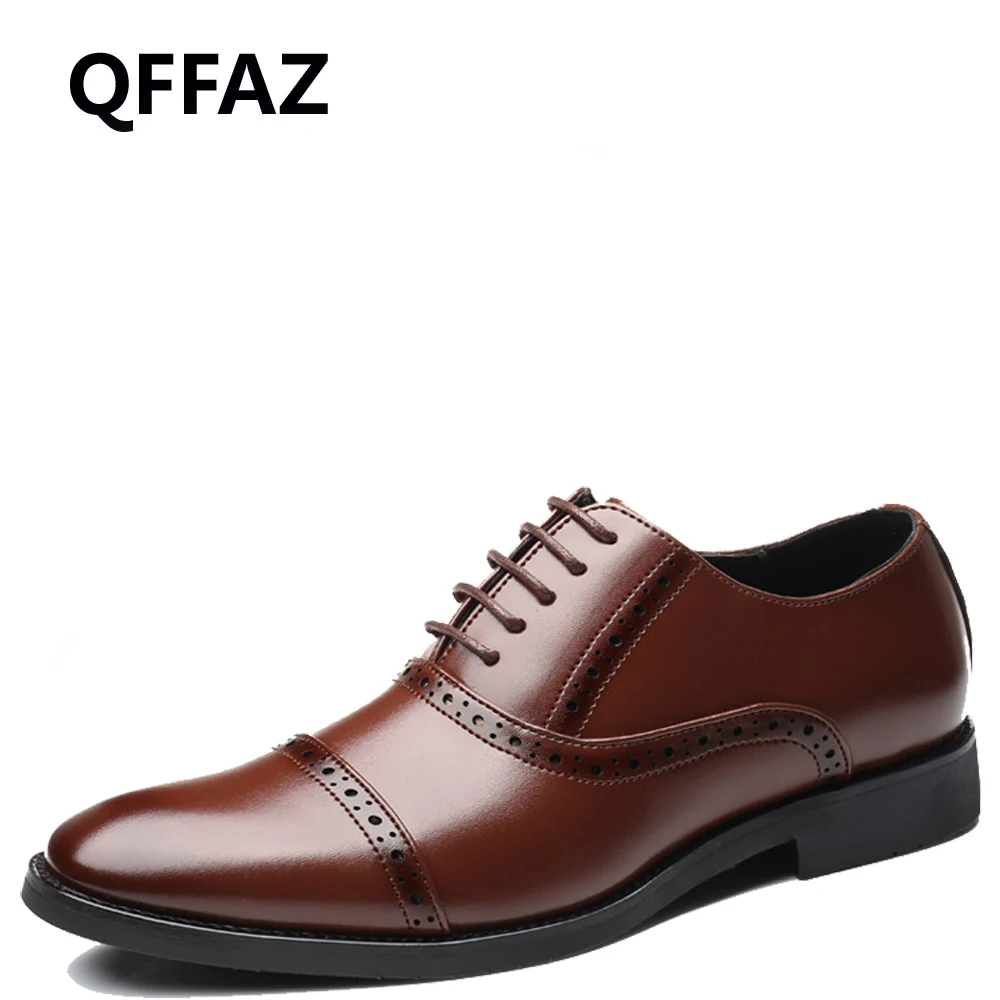 QFFAZ/кожаная повседневная мужская обувь модные мужские туфли на плоской подошве с