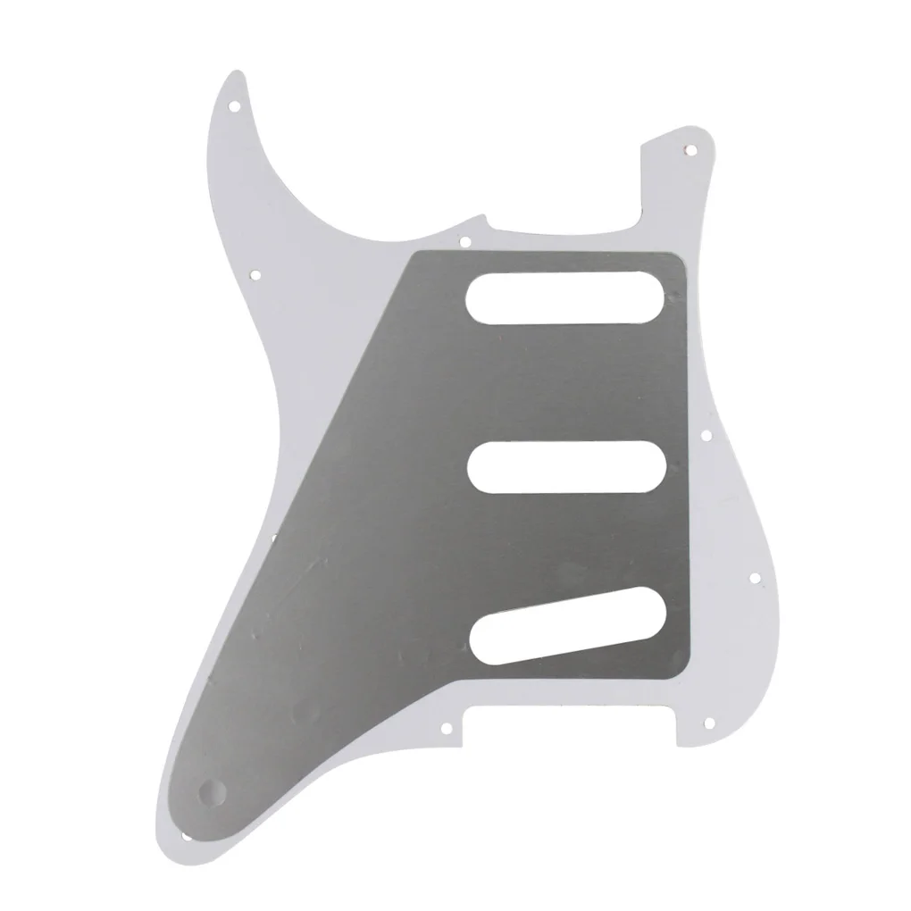 FLEOR Strat Гитара Pickguard скретч пластина SSS 4Ply и винты для 11 отверстий Запчасти для электрической гитары красный жемчуг
