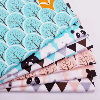 

6pcs/lot 50x40cm Prined Bear Series Cotton Fabric quilting Baby Cloth Kids bedding patchwork tissue home Textile Sewing fabric