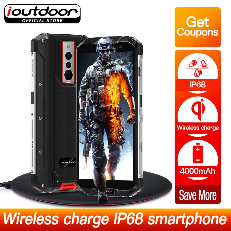 2019 New Rugged Smartphone ioutdoor Polar3 IP68 Wireless Charging 4000mAh Waterproof Phone 3+32 GB 5.5-inch NFC Android Phone