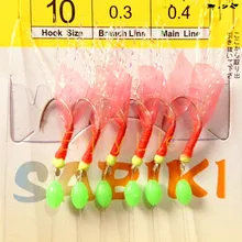 10 пачек* Рыбалка Сабики приманка с светящимися бусинами Крючки-мормышки морские снасти для тунца