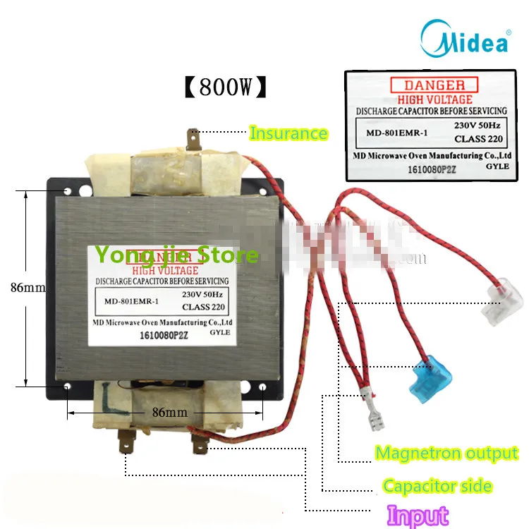 Il MD 801EMR 1 a microonde genuino del trasformatore 800W può sostituire la  parola MD 801/701 all'inizio del modello|microwave|word - AliExpress