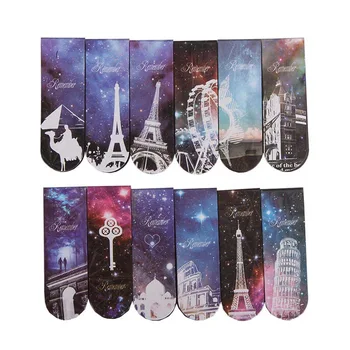 

6 pcs/lot Cute Tower Paper Bookmarks Creative Kawaii Magnetic Book Marks School Supplies Stationery Student