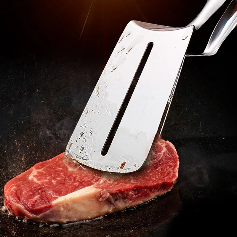 Stainless Steel Barbecue Food Tongs Kitchen Beef Steak Fried Turners Bread Tongs Meat Vegetable Clamp BBQ Clip Cooking Tools (3)